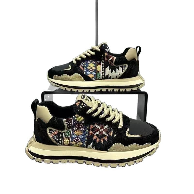 Damen Lifestyle Sneakers mit modernem Ethno-Muster und rutschfester Sohle EB