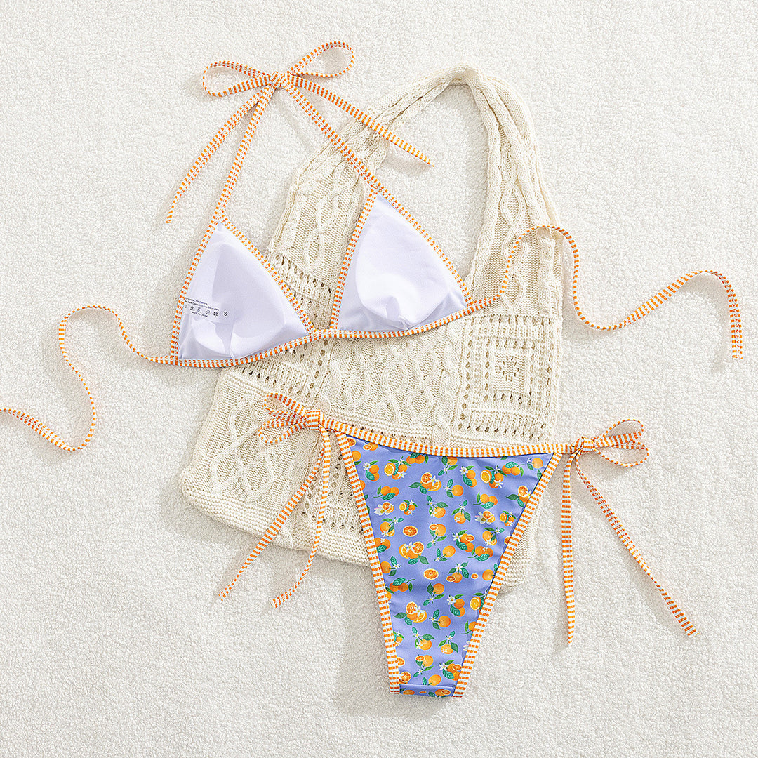 Damen Triangel-Bikini mit Häkeloberteil EB