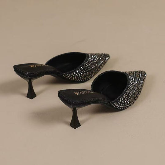 Damen schicke Slingback-Pumps mit funkelndem Strass EB