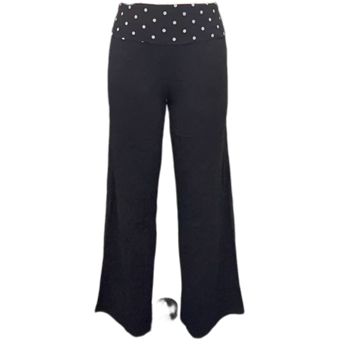 Damen weite Freizeit-Hose mit elastischem Bund und Pünktchenmuster EB