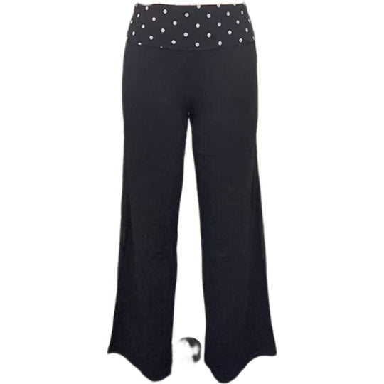 Damen weite Freizeit-Hose mit elastischem Bund und Pünktchenmuster EB