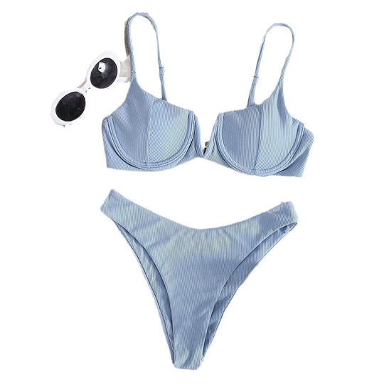 Damen Push-Up Bikini-Set mit elegantem Rippendesign EB