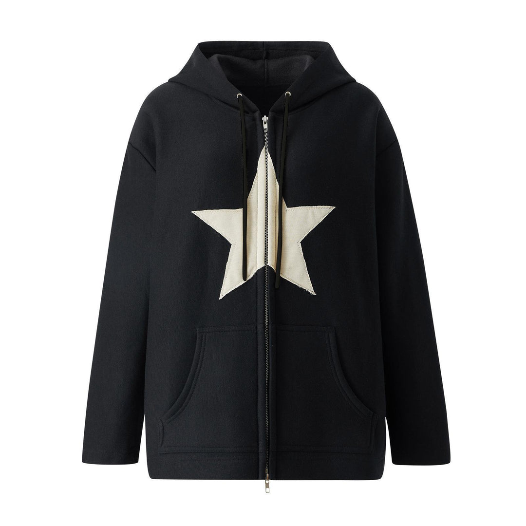 Damen lässiger Kapuzenpullover aus weichem Material mit stilvollem Sternenmotiv EB