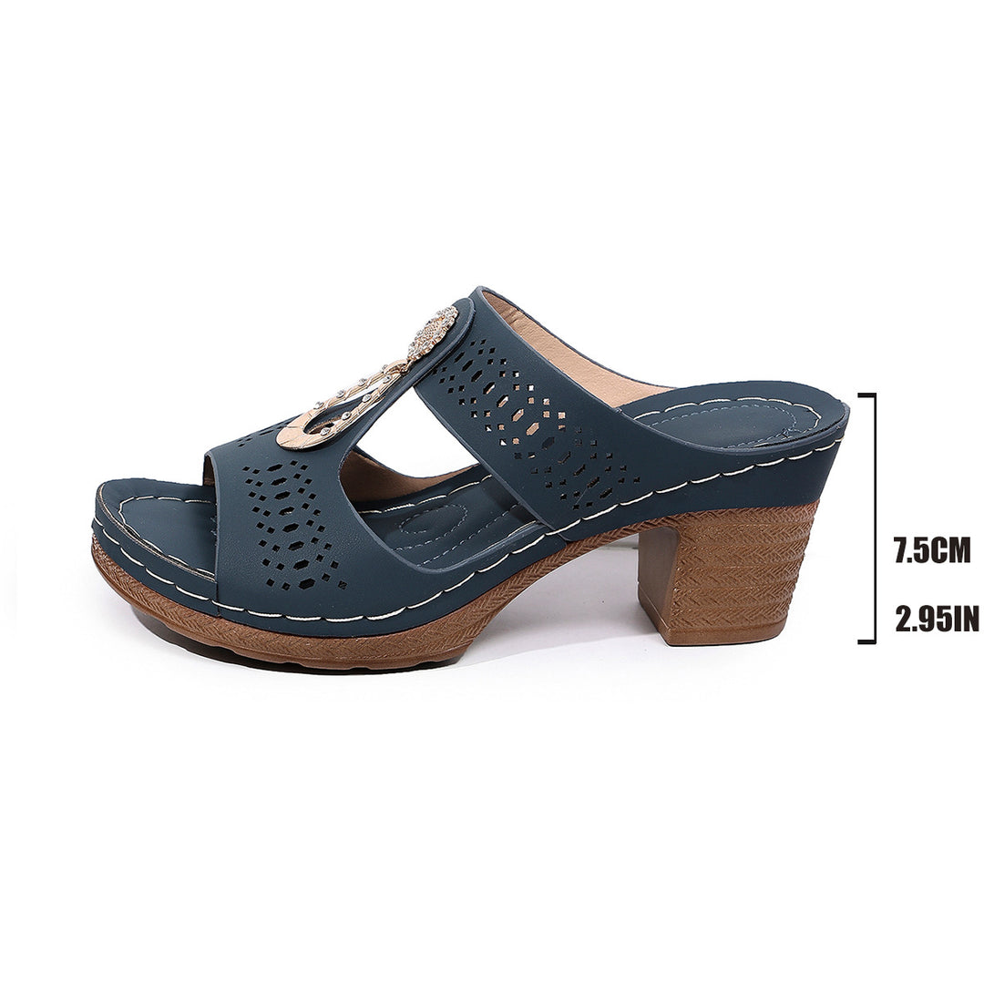 Damen Komfortable Sandaletten mit elegantem Absatz EB