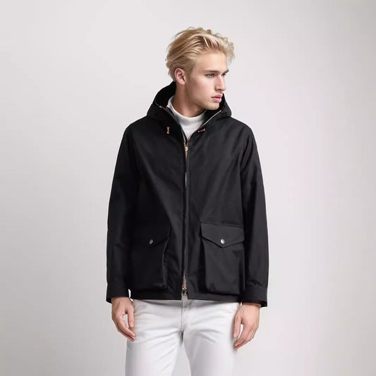 Herren strapazierfähige Multifunktionsjacke mit verstellbarem Kapuzenkragen und großzügigen Taschen EB