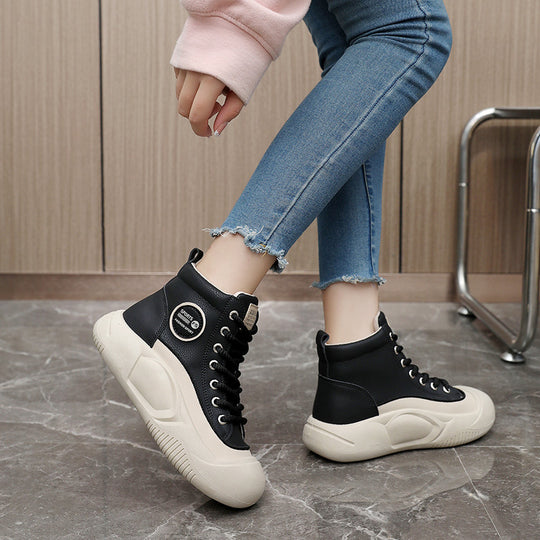 Damen modische High-Top Sneakers mit strapazierfähiger Sohle und sportlichem Design EB