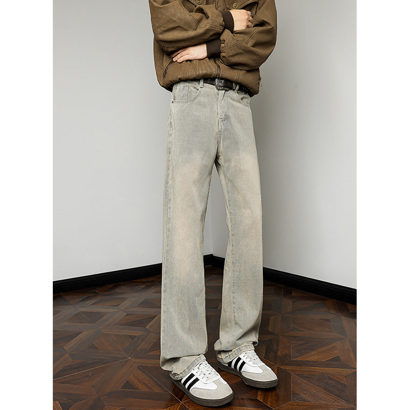 Herren weite Jeanshose mit hohem Bund und lässigem Schnitt EB