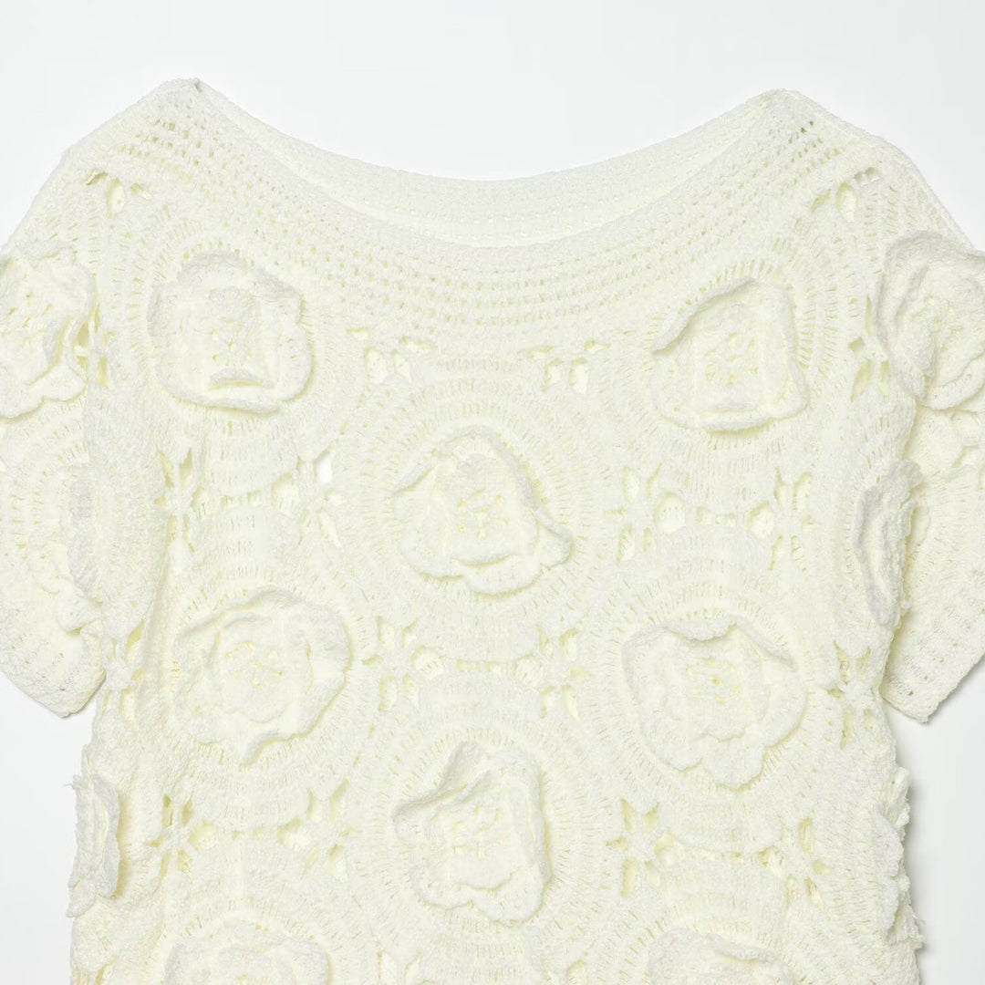 Damen Strickoberteil mit floralem Strukturmuster EB