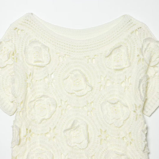 Damen Strickoberteil mit floralem Strukturmuster EB