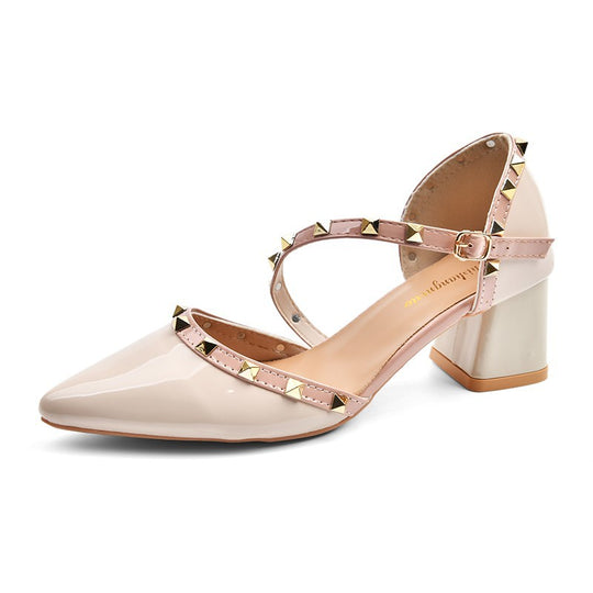 Damen Elegante Strapschuhe mit dekorativen Nieten EB