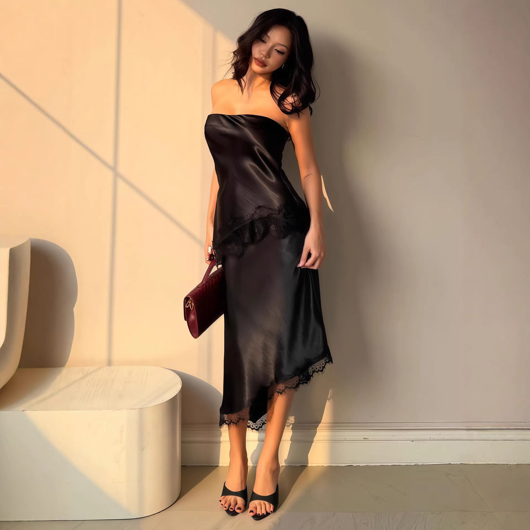 Damen Abendkleid mit Spitzenakzenten EB