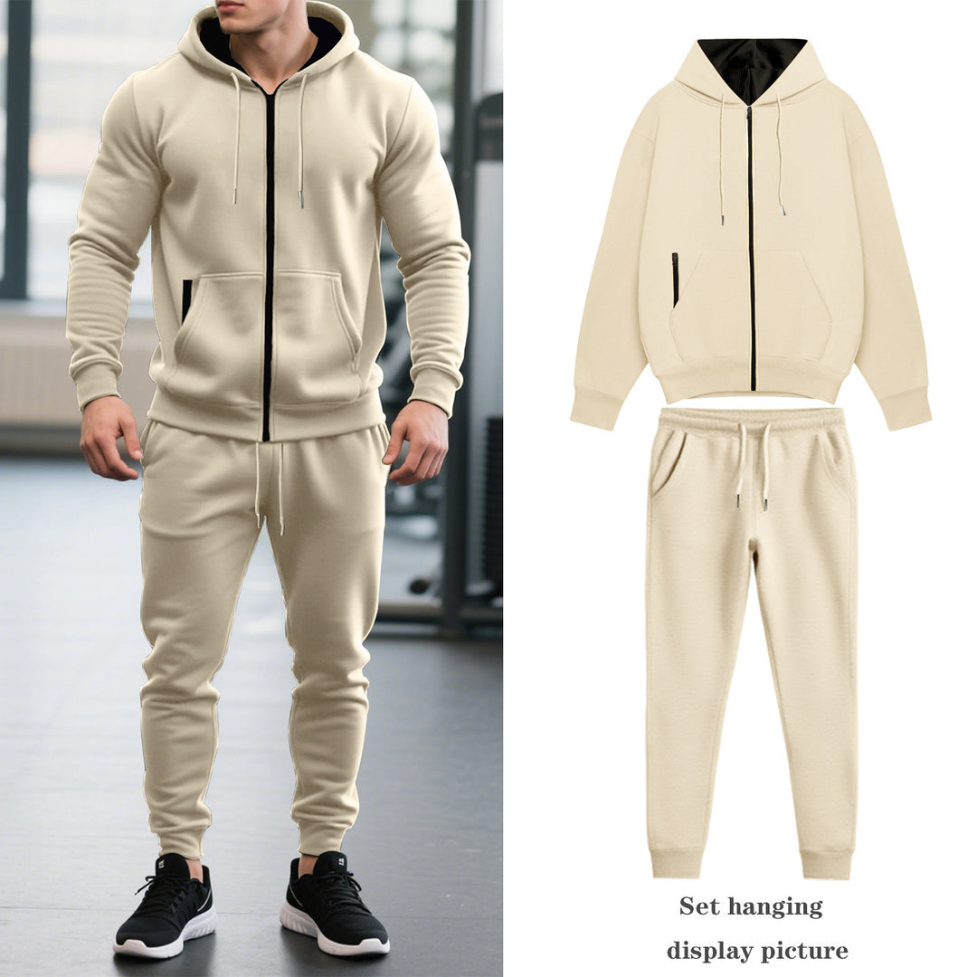 Herren nan zweiteiliges Performance Fleece Jogginganzug-Set mit Kapuzenjacke, verdecktem Reißverschluss und tapered Jogginghose EB