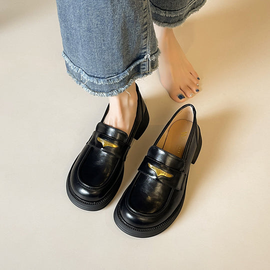 Damen modische Mokassins mit eleganter Schnallenakzent EB