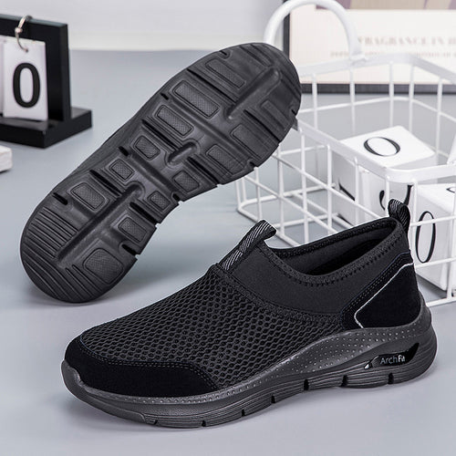 Damen Slip-On Laufschuhe mit atmungsaktiver Mesh-Oberfläche und dämpfender Sohle EB