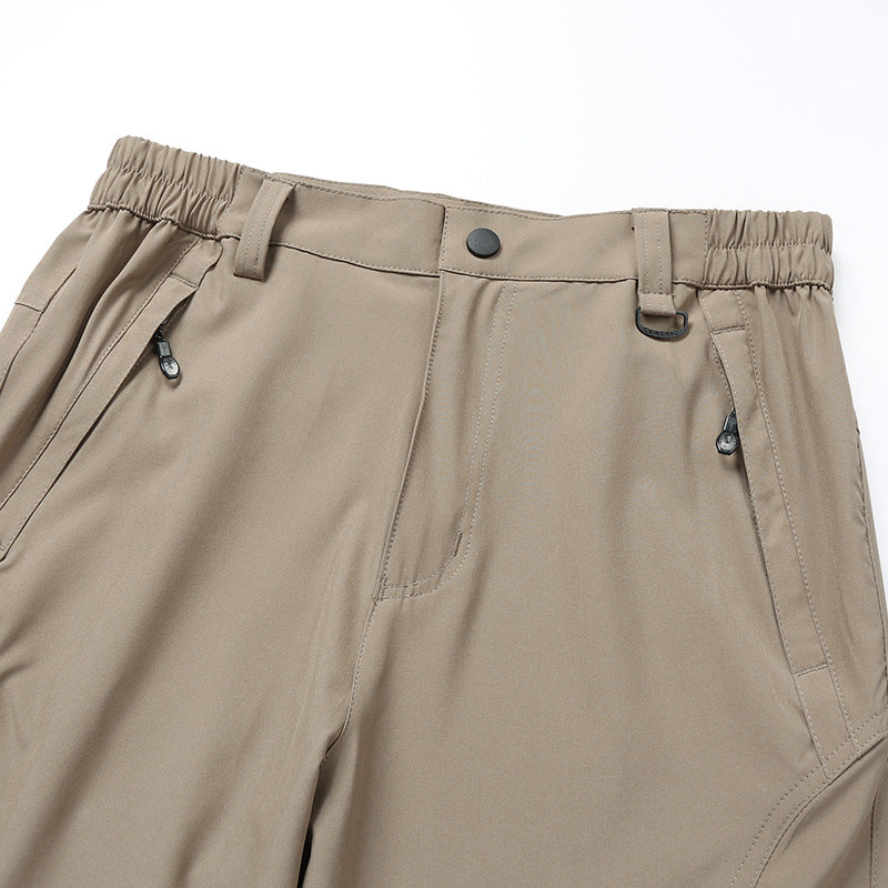 Herren elastische Outdoor-Trekkinghose mit ergonomischen Knien, elastischem Bund und Reißverschlusstaschen EB