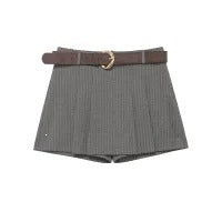 Damen elegante Shorts mit dekorativem Gürtel EB