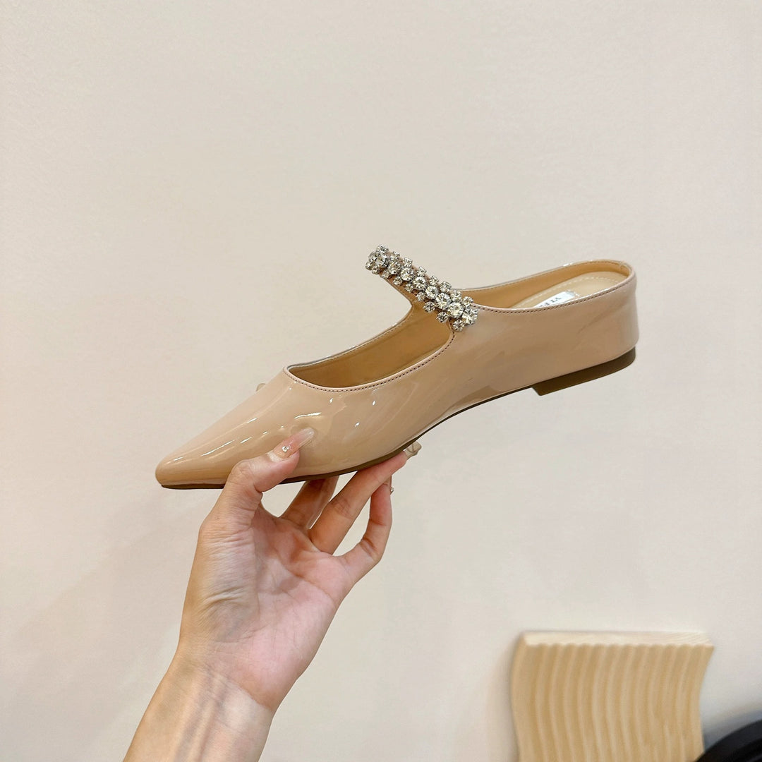 Damen elegante Ballerinas mit funkelndem Strassband EB