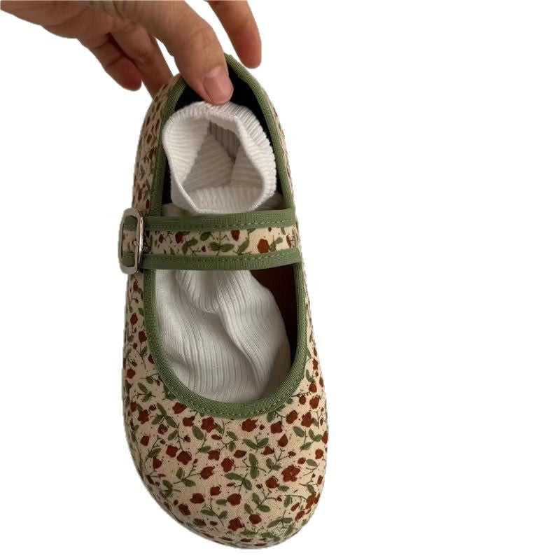 Damen Ballerinas mit bequemem Riemen und weichem Obermaterial EB