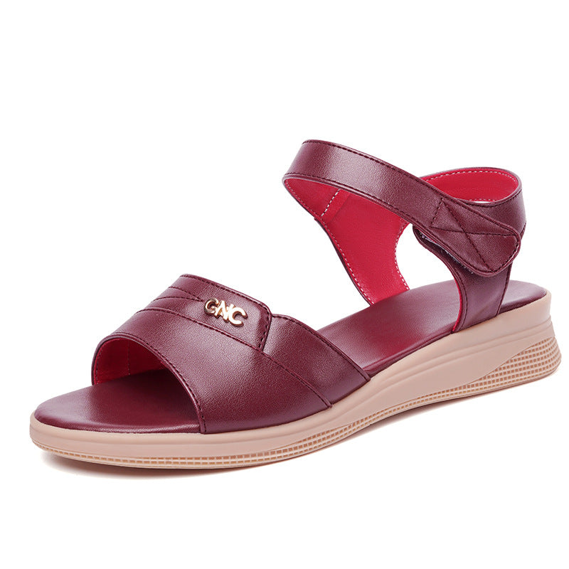 Damen Komfortable Wedge-Sandaletten mit verstellbarem Fesselriemen und ergonomischer Sohle EB