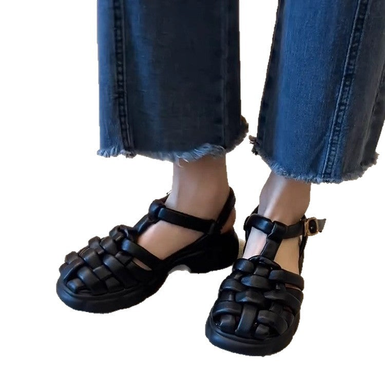 Damen Komfortable Badesandalen im stilvollen Flecht-Design EB