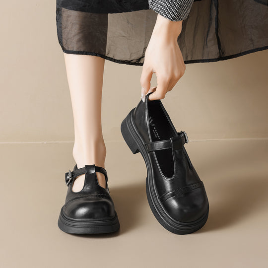 Damen elegante Mary-Jane Schule mit robustem Blockabsatz EB