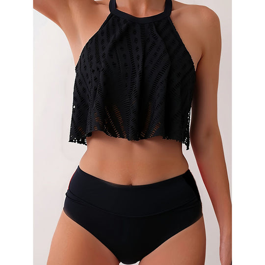 Damen Crop-Top Badeanzug mit hoch geschnittenem Slip EB