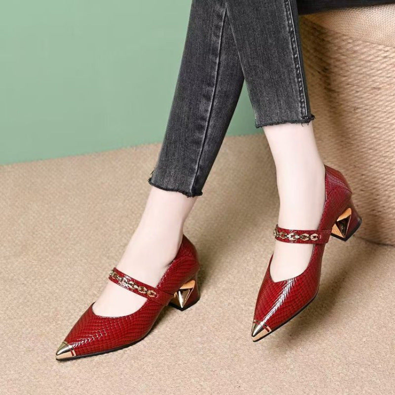Damen Elegante Pumps mit außergewöhnlichem Blockabsatz EB