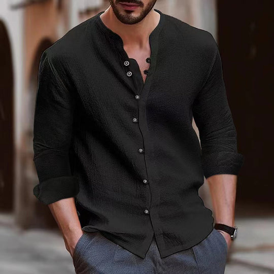 Herren Elegantes Hemd mit Knopfleiste und strukturiertem Design EB
