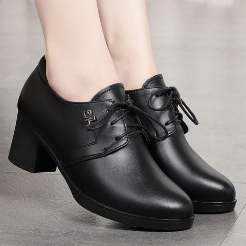 Damen Elegante Schnürschuhe mit bequemem Blockabsatz und modischem Design EB
