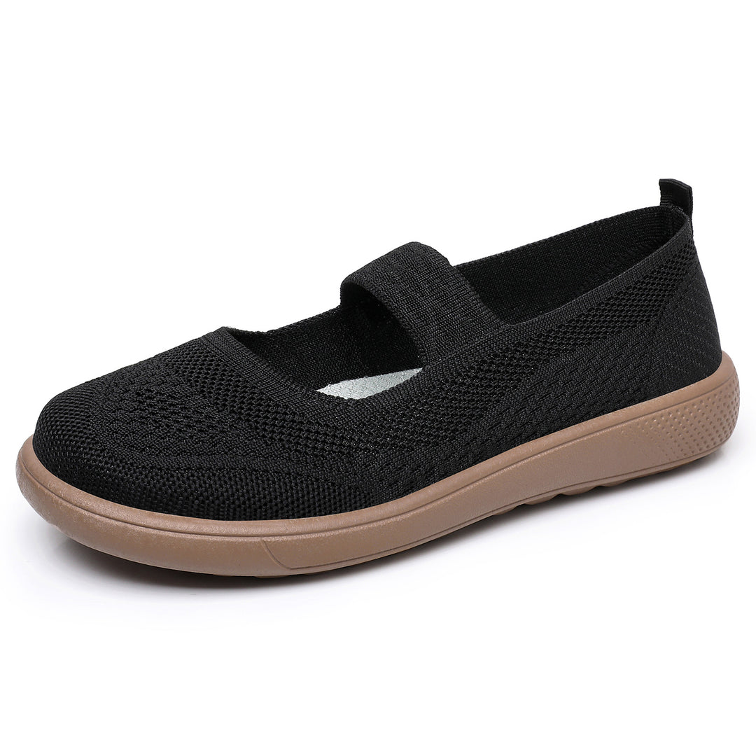 Damen Komfortable und atmungsaktive Ballerinas mit elastischem Riemen EB