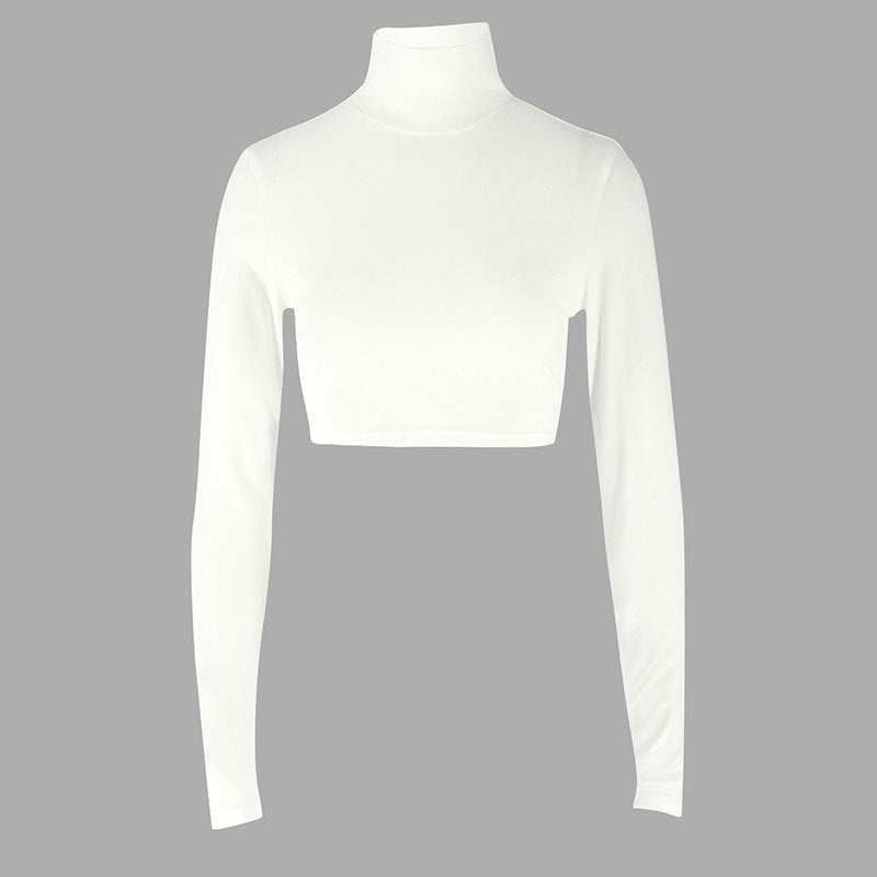 Damen modisches Trocken-Fit Crop-Top mit Stehkragen EB
