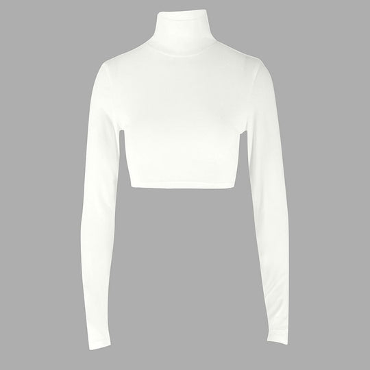 Damen modisches Trocken-Fit Crop-Top mit Stehkragen EB