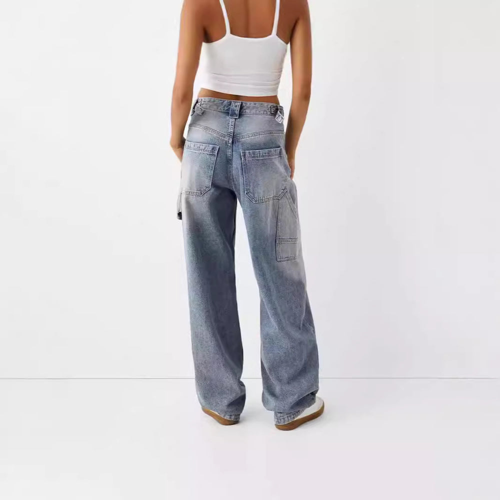 Damen High-Waist Mom-Jeans im lässigen Relaxed-Fit EB