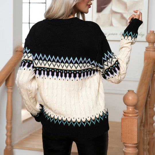 EB | Nordic Strickpullover Acryl Muster, Wärme und Komfort