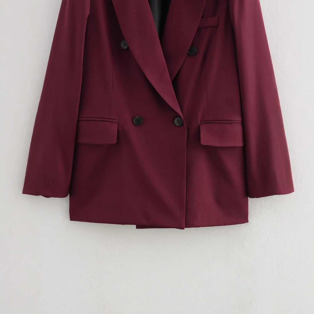 Damen Modische Doppelreiher-Blazerjacke EB