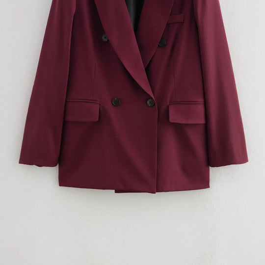 Damen Modische Doppelreiher-Blazerjacke EB