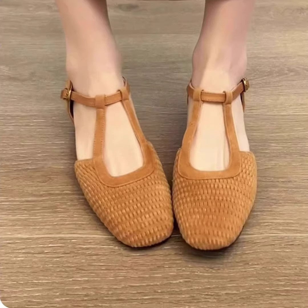 Damen Komfortable Ballerinas mit dekorativem Flechtmuster EB