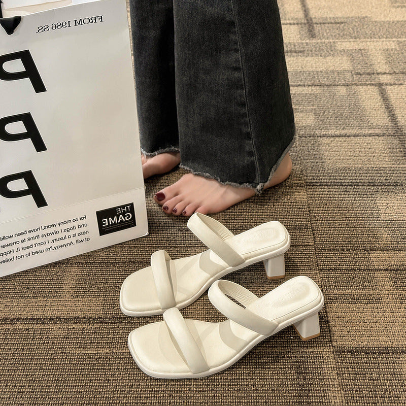 Damen eleganten und komfortablen Mules mit Blockabsatz EB