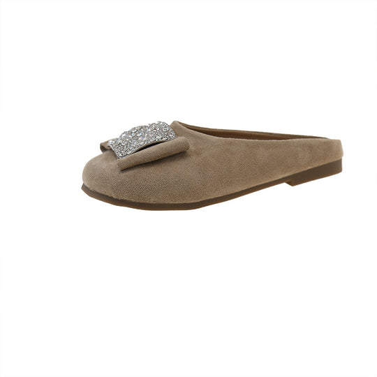 Damen Bequeme Hausschuhe mit funkelndem Schmuckdetail EB