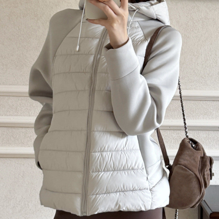 Damen Innovative Hybridjacke mit hohem Kragen und abnehmbarer Kapuze EB