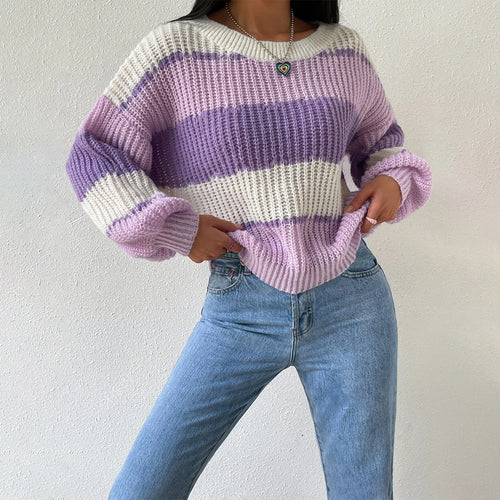 EB | Pullover Pullover Grobstrick Übergröße Fit Langarm Freizeit Crew Neck