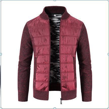 Herren Casual Übergangsjacke mit gestepptem Design und Strickdetails EB