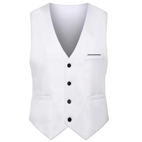 Herren nan elegante Satinweste mit V-Ausschnitt und schmal geschnittene Anzughose EB