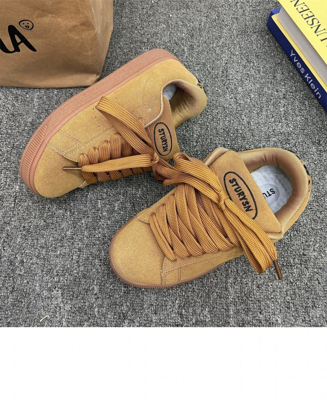 Damen modische Sneaker mit luxuriösem Veloursleder und komfortabler Dämpfung EB