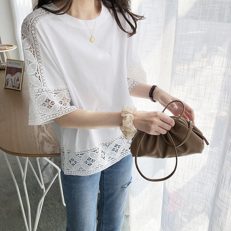 Damen T-Shirt mit Spitze EB