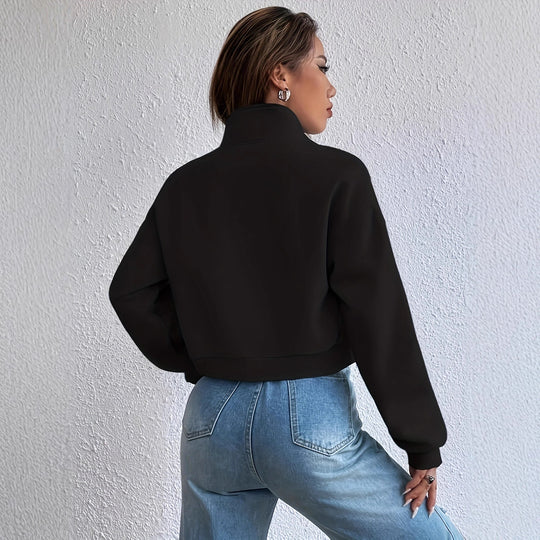 Damen modische Kurzjacke mit praktischen Aufsatztaschen und sportlichem Schnitt EB