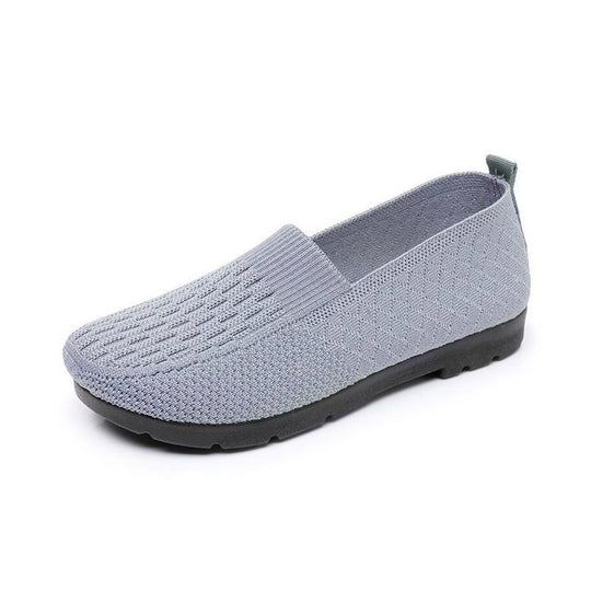 Damen Komfortable Slip-On Freizeitschuhe mit atmungsaktiver Strickoberfläche EB