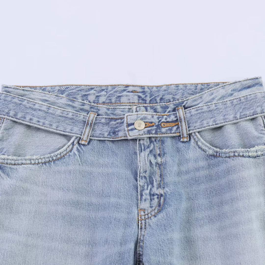 Damen weite Jeans im modernen Schnitt mit hohen Seitenöffnungen EB