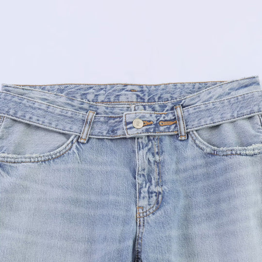 Damen weite Jeans im modernen Schnitt mit hohen Seitenöffnungen EB