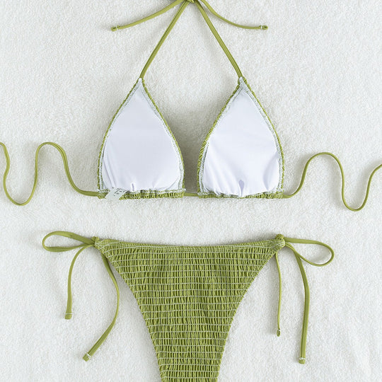 Damen Triangel-Bikini Set mit verstellbaren Trägern und minimalistischem Design EB
